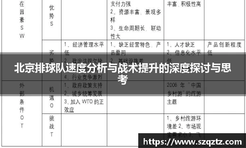 北京排球队速度分析与战术提升的深度探讨与思考